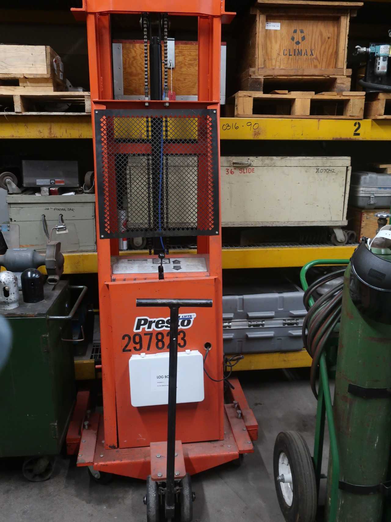 Electric pallet stacker, 2000lb, 12V-DC, 127" lift - MATERIAL HANDLING