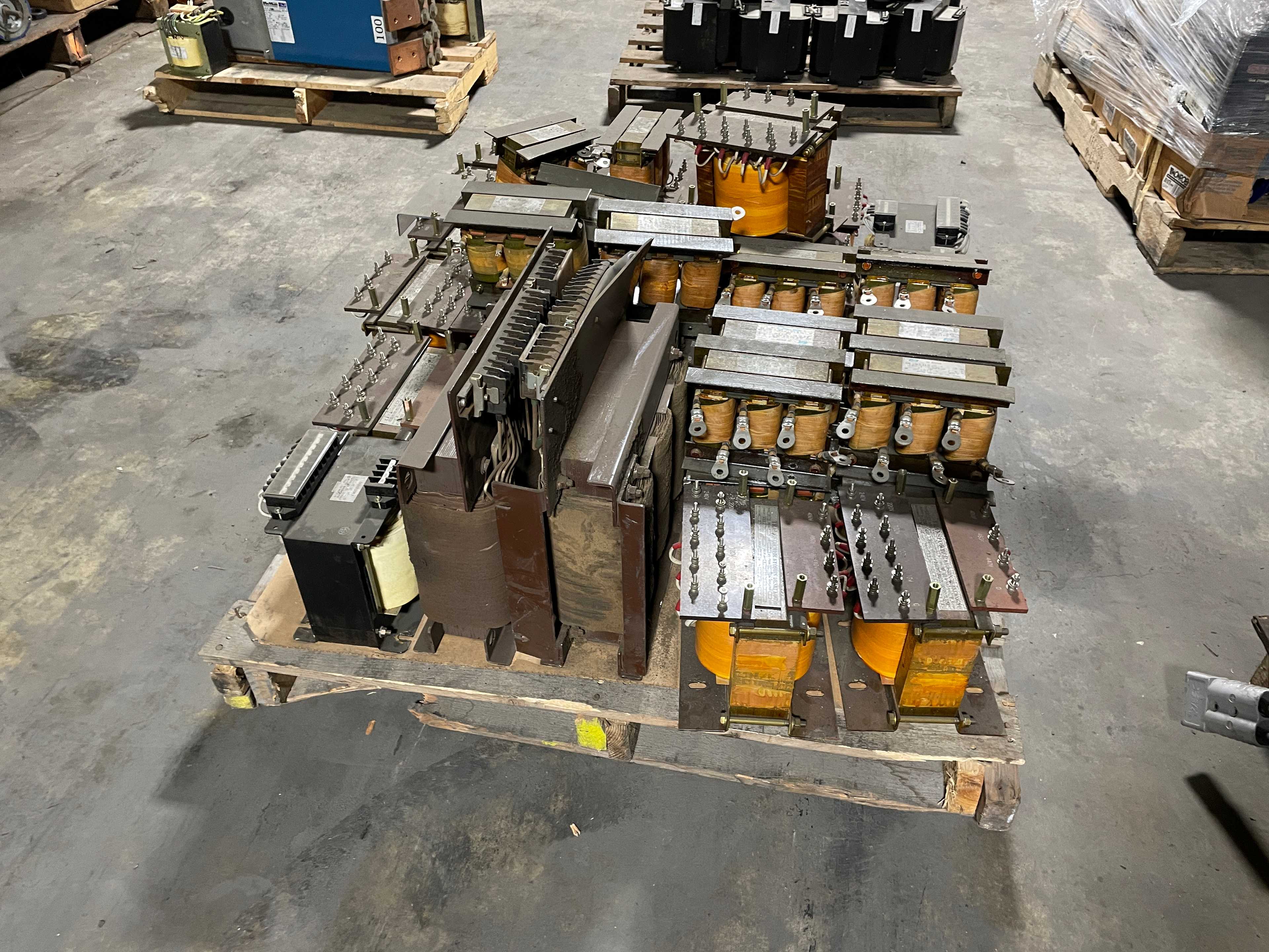 QTY 38- PALLET OF NIPPON / DENKI KOGYO / FUKUDA TRANSFORMERS & REACTORS - POWER TRANSFORMERS