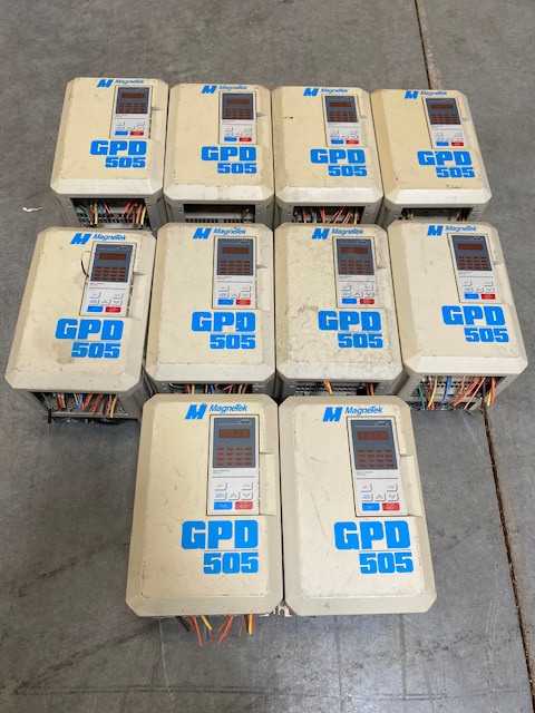 Lot of 10 Yaskawa GPD505V-B021 Magnetek GPD505 AC Drives - MOTOR DRIVES