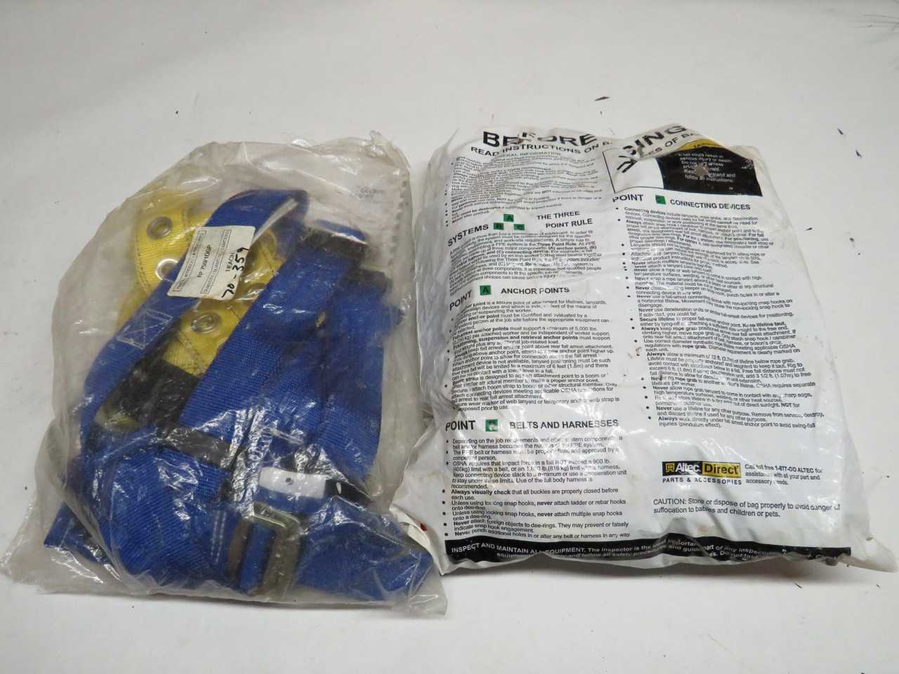 LOT OF 2 ALTEC DIRECT & NORTH, FP100 FALL PROTECTION EQUIPMENT, 0-704-20872 - SAFETY EQUIPMENT