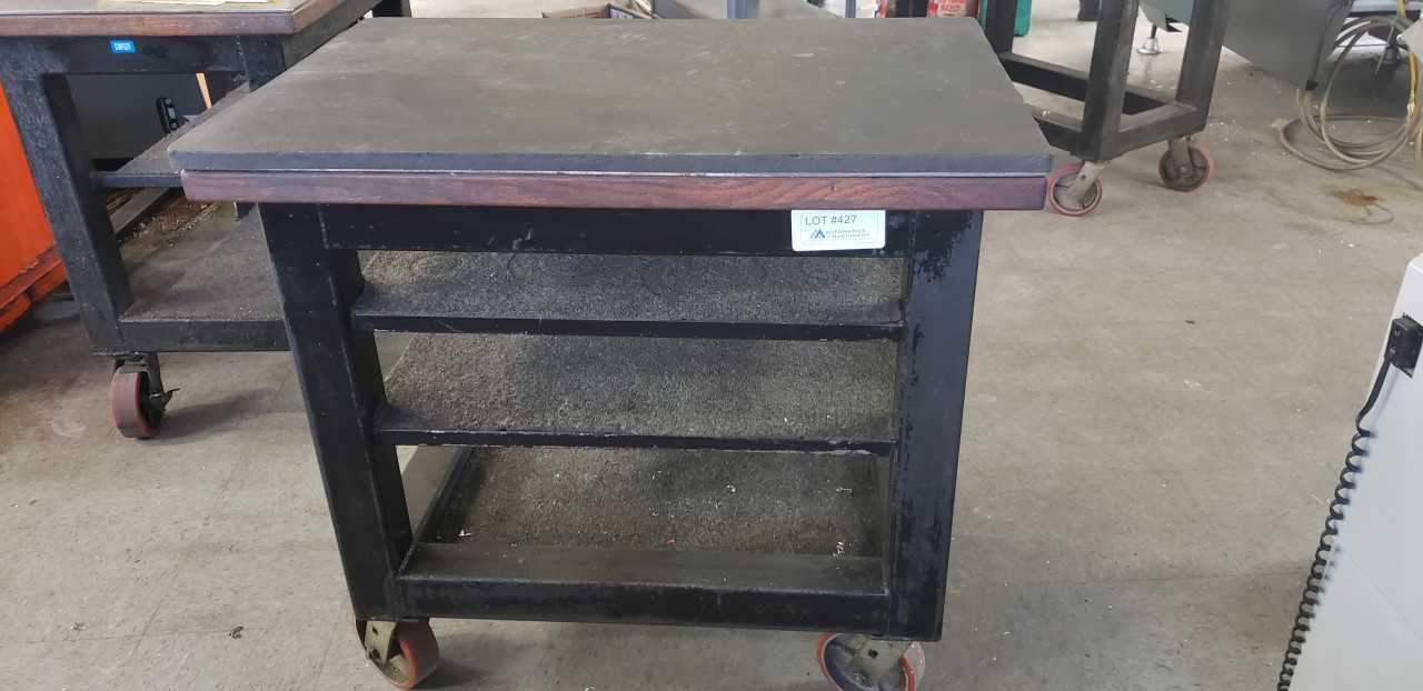 Heavy steel Rolling Cart Rubber top 24" x 36" - ROLLING CARTS Heavy steel Rolling Cart Rubber top 24" x 36" - ROLLING CARTS