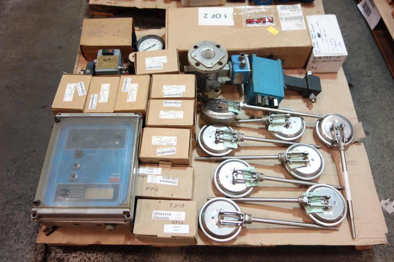 3 PALLET OF ASSORTED FLOW METERS, PROBE SENSORS, PRESSURE GAUGES, THERMOMETERS AND ACCESSORIES - INSTRUMENTATION