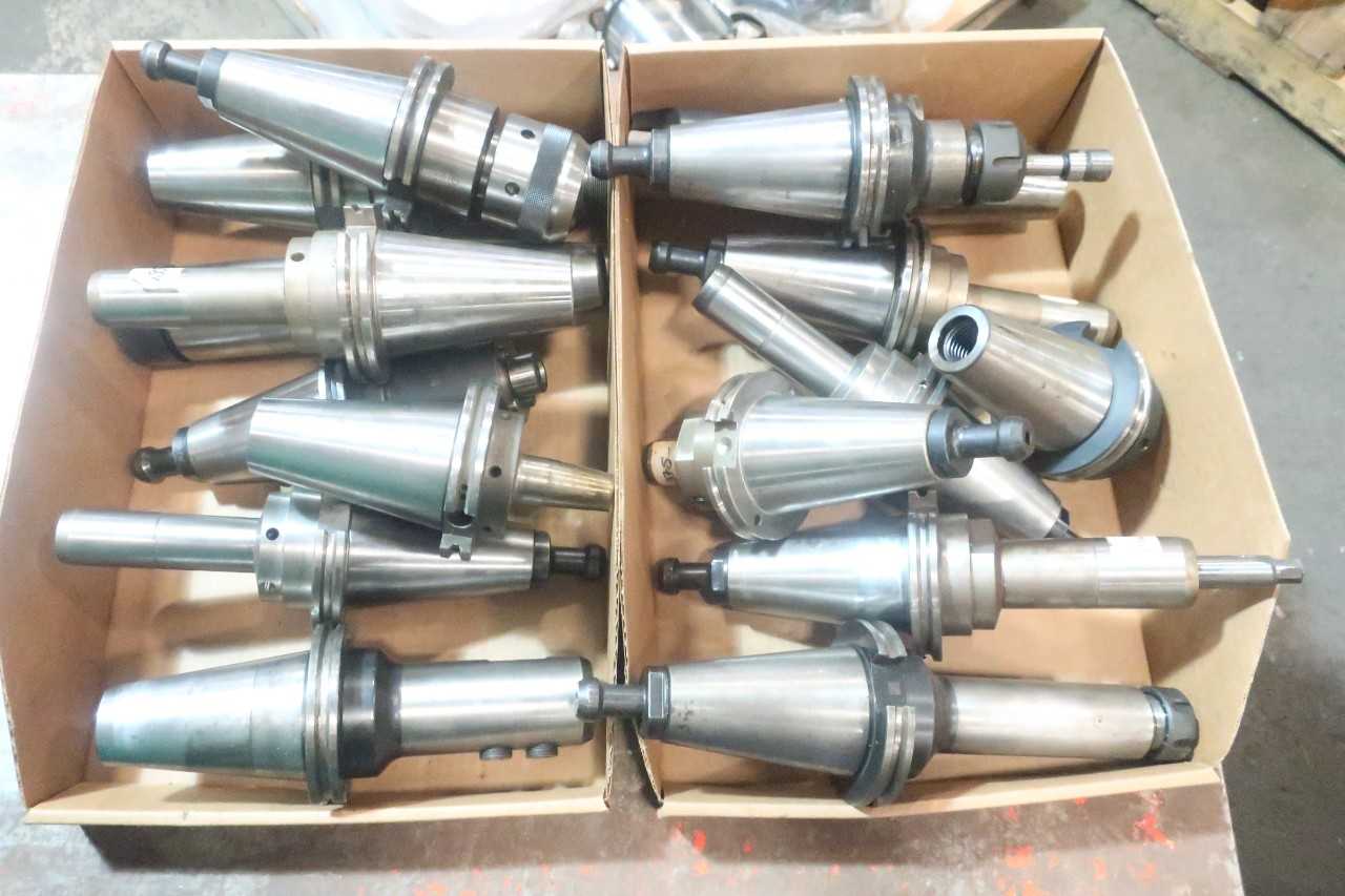 LOT OF ASSORTED CAT50 TOOL HOLDERS- PARLEC, ERICKSON - ELECTRIC POWER TOOLS