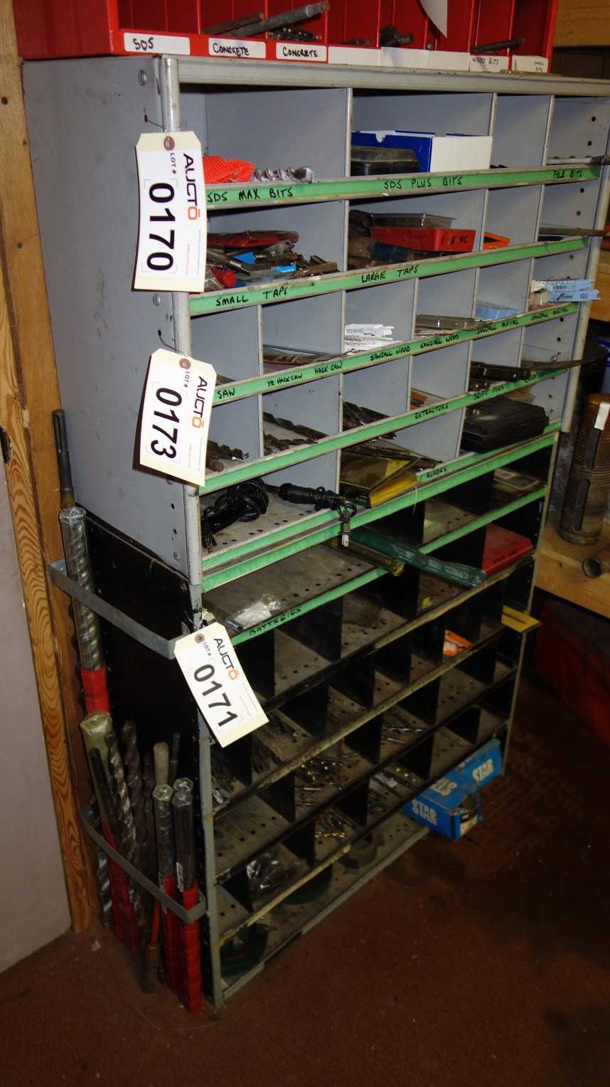 LOT OF 2 GRAY PIGEON HOLE CABINET (CABINET ONLY) - TOOL STORAGE