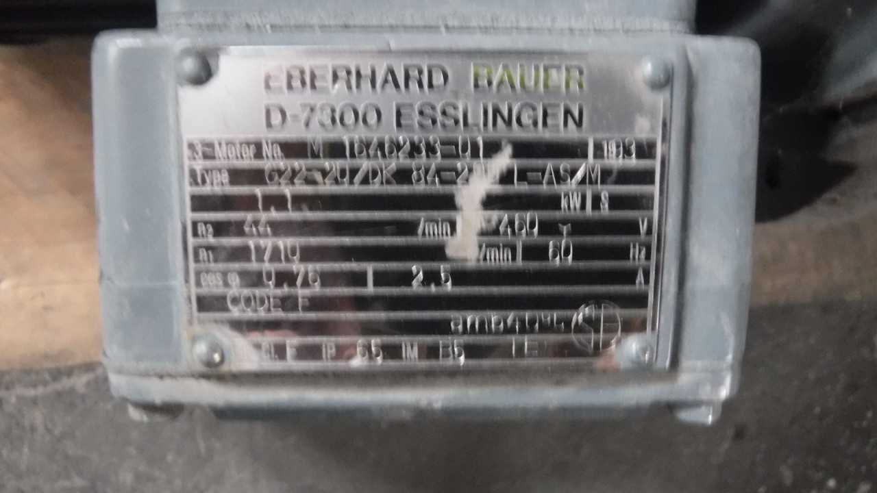 Lot of 2 HP 3600 and 1800 RPM Bauer Gearmotors - GEAR REDUCERS