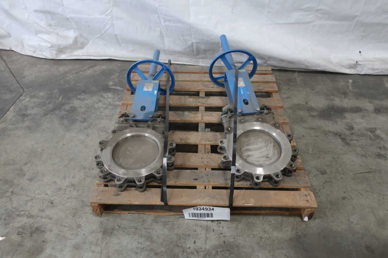 LOT OF 2 ACT AMERICAN CONTROLS TECHNOLOGY 20-3434M-10 KNIFE GATE VALVES - KNIFE GATE VALVE