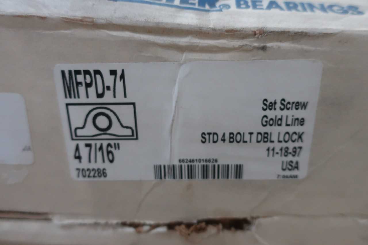 LOT OF 2 SEALMASTER MFPD-71 PILLOW BLOCK BEARINGS - BEARINGS