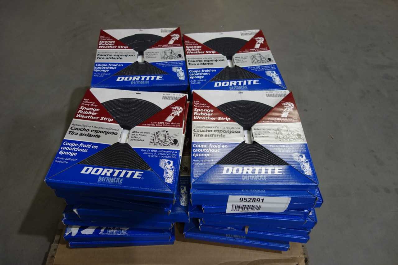 1 PALLET OF DORTITE ADHESIVE SPONGE RUBBER WEATHER STRIPING - SAFETY EQUIPMENT