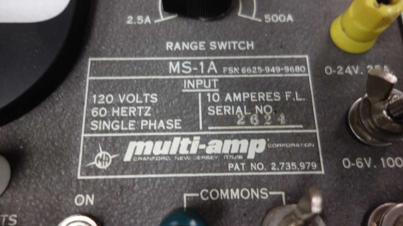 MULTI-AMP MS-1A CIRCUIT BREAKER TEST SET - ELECTRICAL TESTING EQUIPMENT