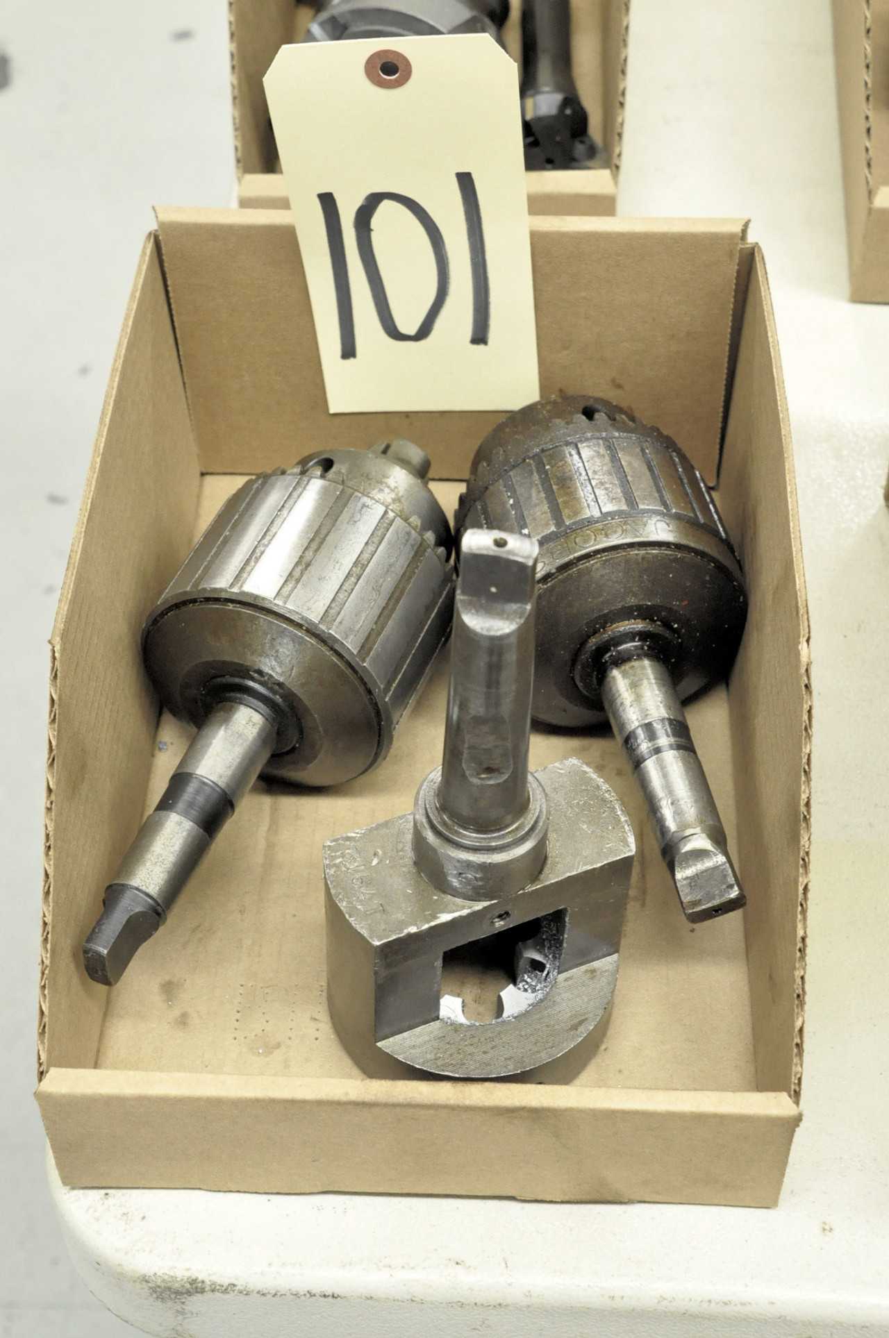 Lot-(2) Jacobs No. 20N Drill Chucks and (1) Die Holder in (1) Box - ELECTRIC POWER TOOLS