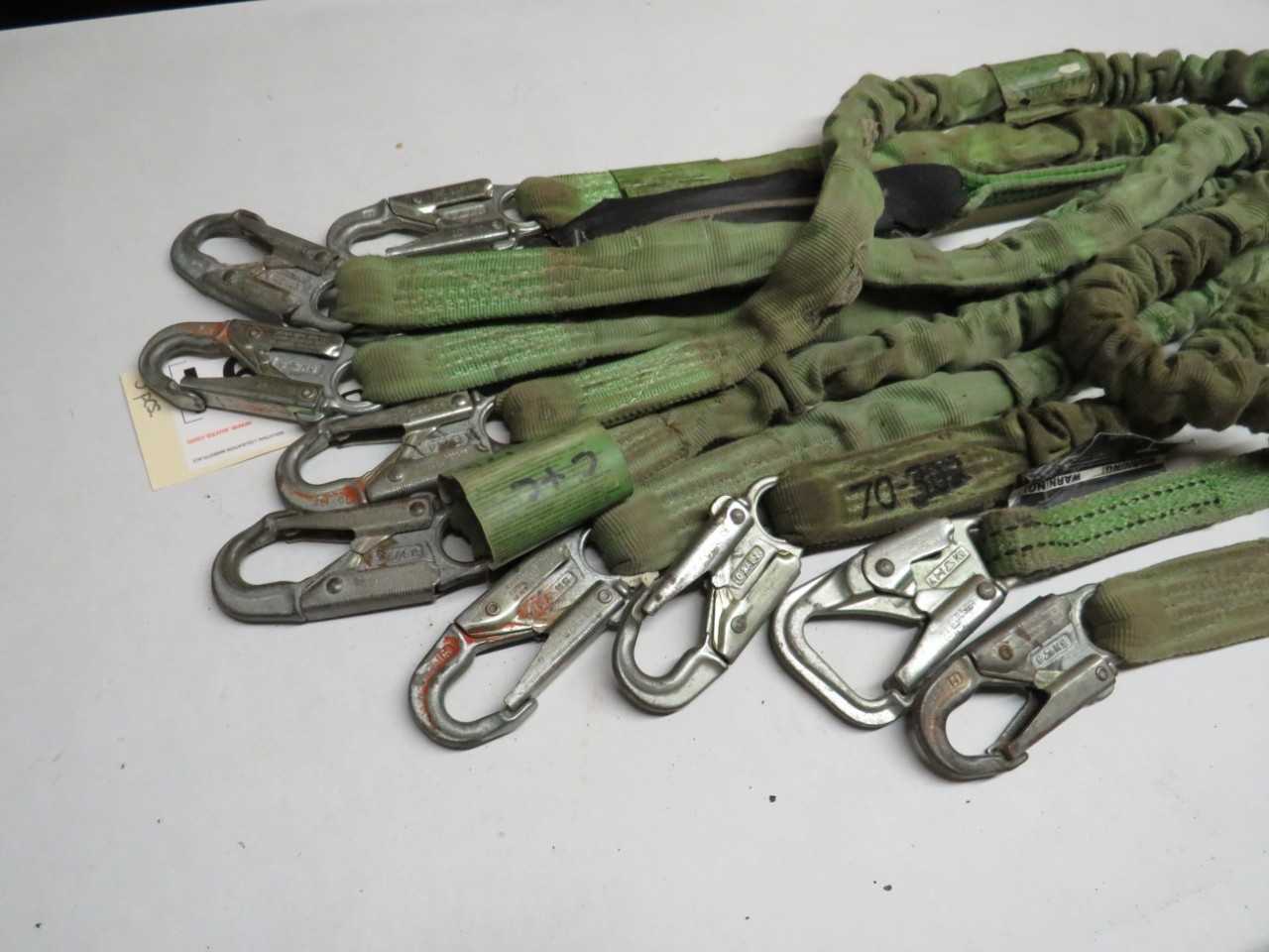 LOT OF 5 ASSORTED MILLER DURAFLEX 913B-5FTGN SAFETY LANYARD - SAFETY EQUIPMENT