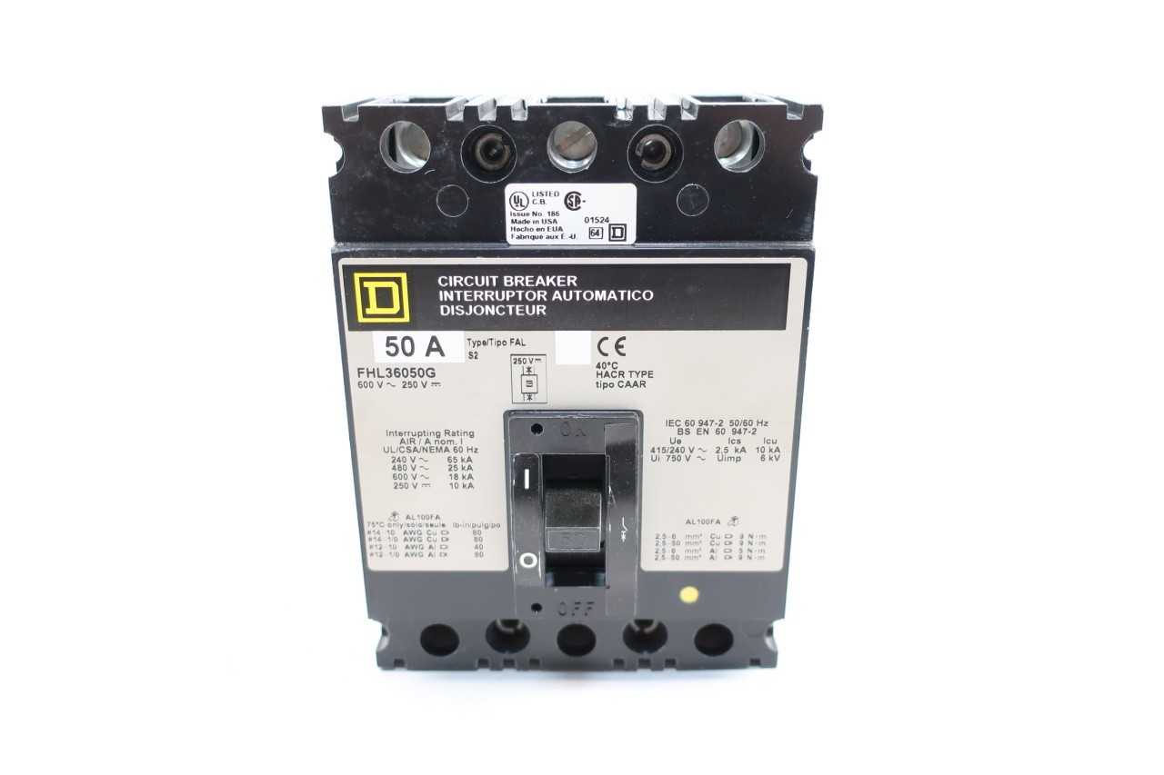 SQUARE D FHL36050G 3P 50A AMP 600V-AC MOLDED CASE CIRCUIT BREAKER - CIRCUIT BREAKERS