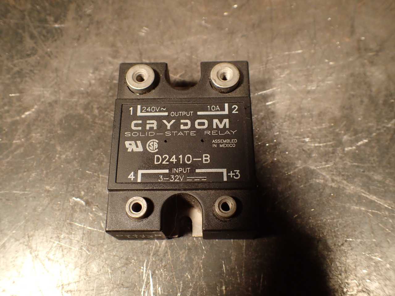 Crydom D2410-B Solid State Relay: 3-32V DC Input 240V~ 10A Output, New Old Stock - ELECTRICAL COMPONENTS