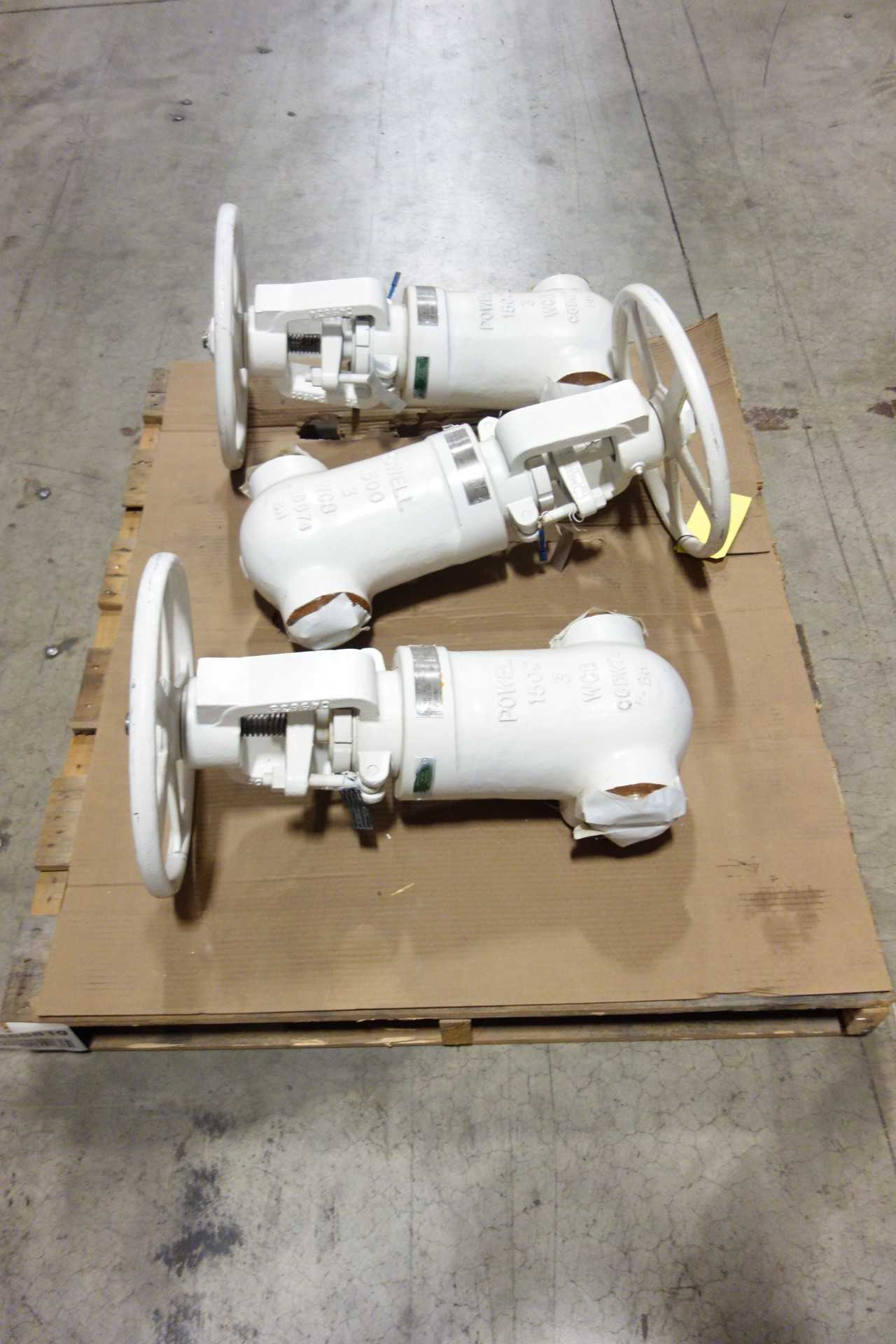 LOT OF 3 POWELL 3IN MANUAL WEDGE GATE VALVES - VALVES