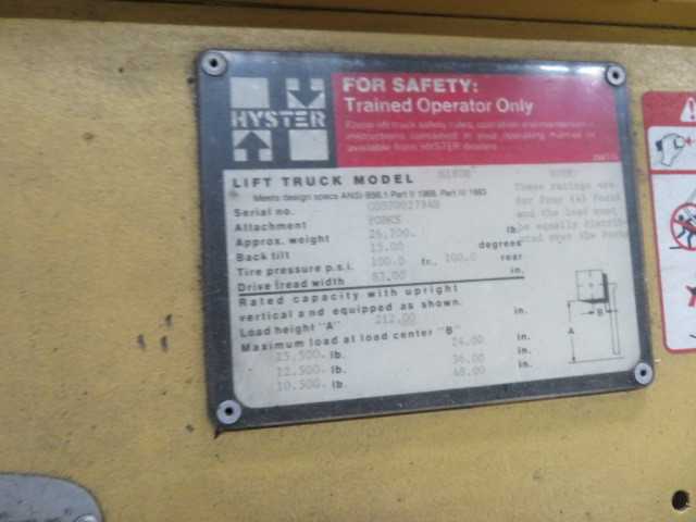 Hyster Model 180 Forklift, 15,000 LB Capacity - FORKLIFTS