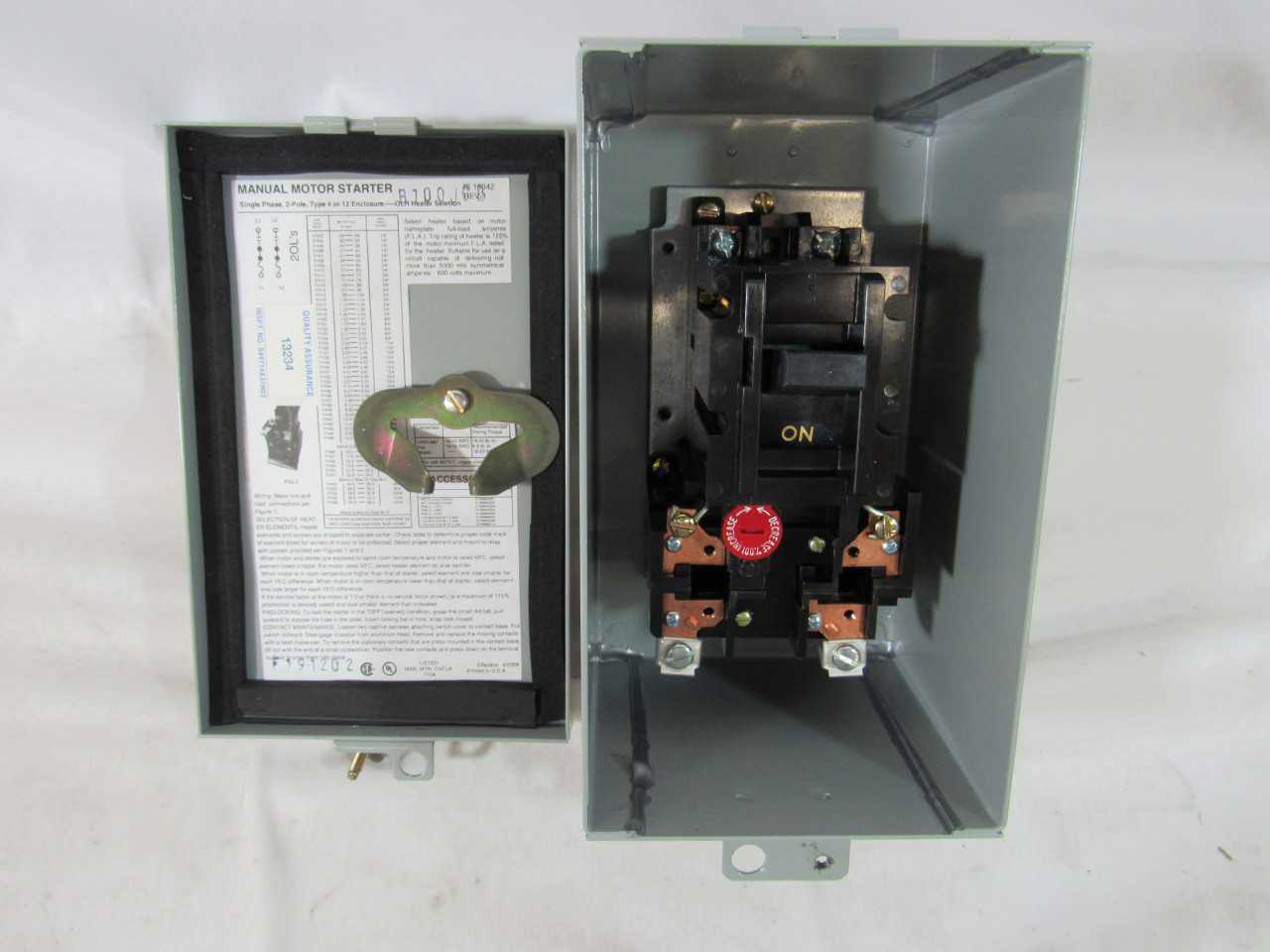 (11) Eaton B100J0B Manual Starter AC 120/240VAC 1 Ph 2 HP - MOTOR STARTERS