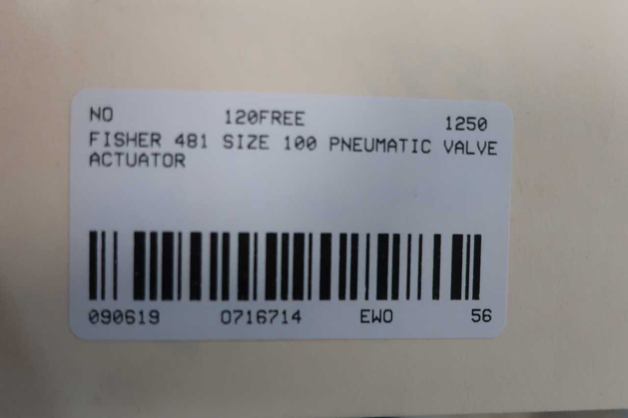 FISHER 481 SIZE 100 PNEUMATIC VALVE ACTUATOR - VALVES