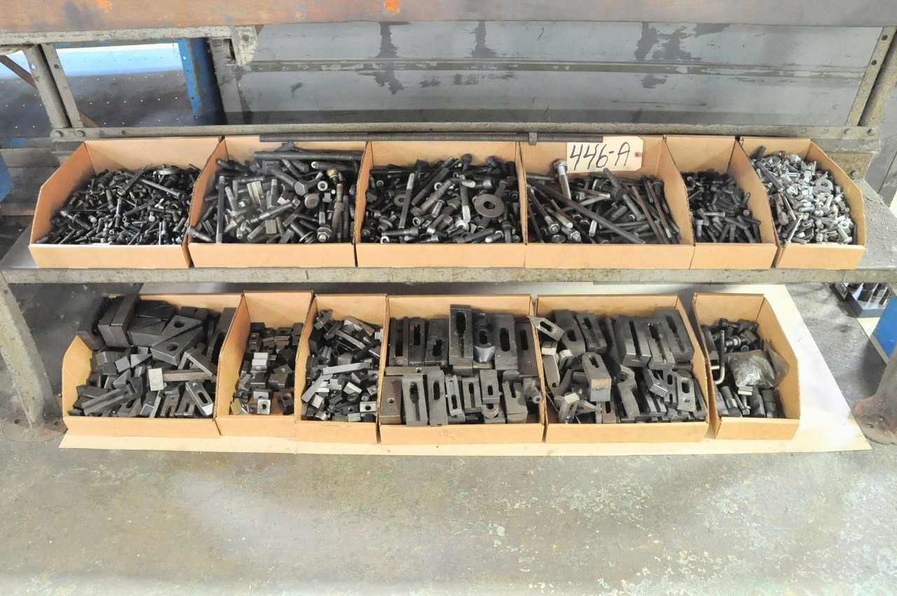 Hold Down Tooling in 12 Boxes Under 1 Bench with 2 Hold Down Sets - ELECTRIC POWER TOOLS