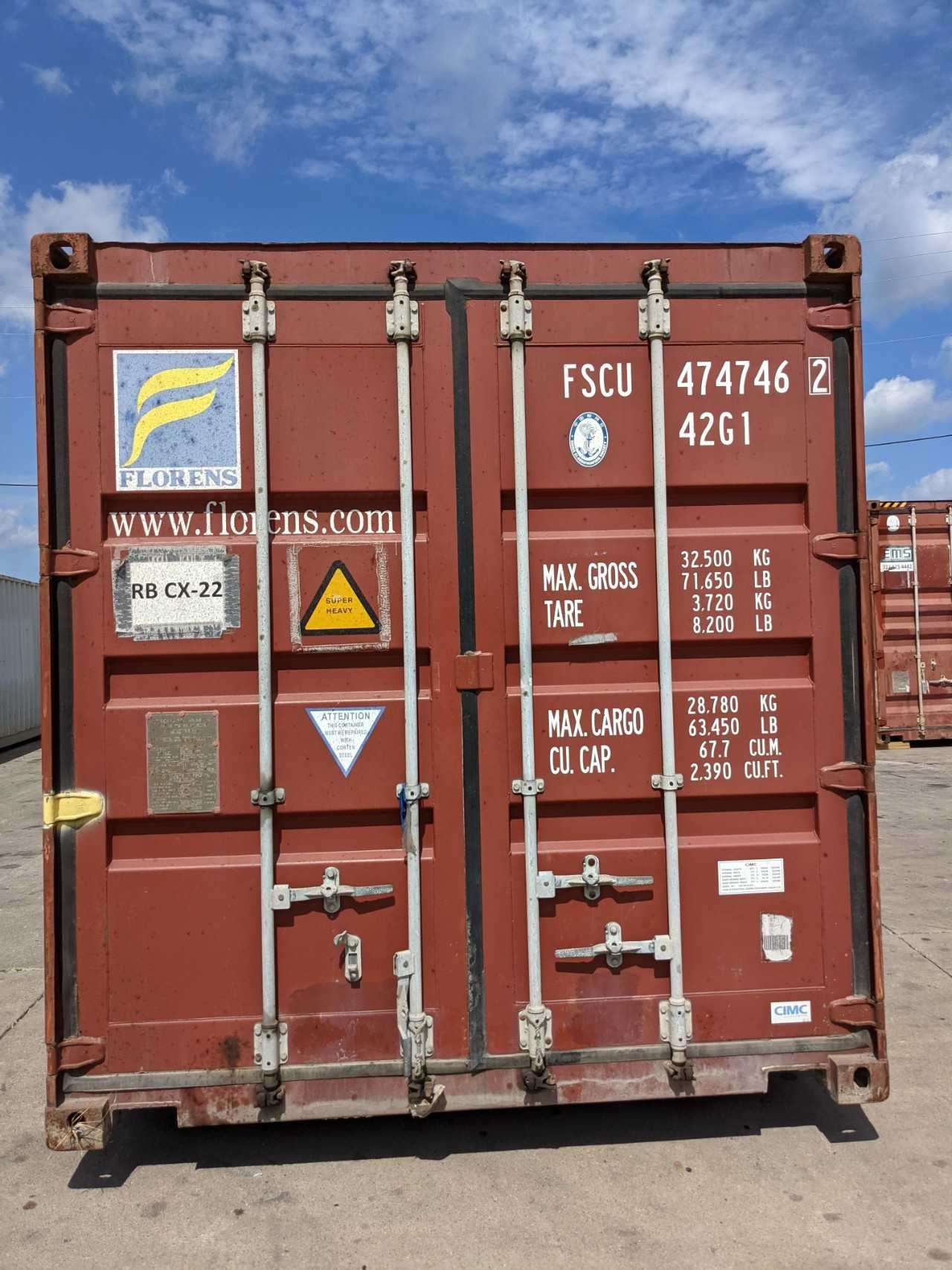 FLORENS FSCU4747462 STANDARD CUBE 40' SHIPPING CONTAINER - INDUSTRIAL PARTS