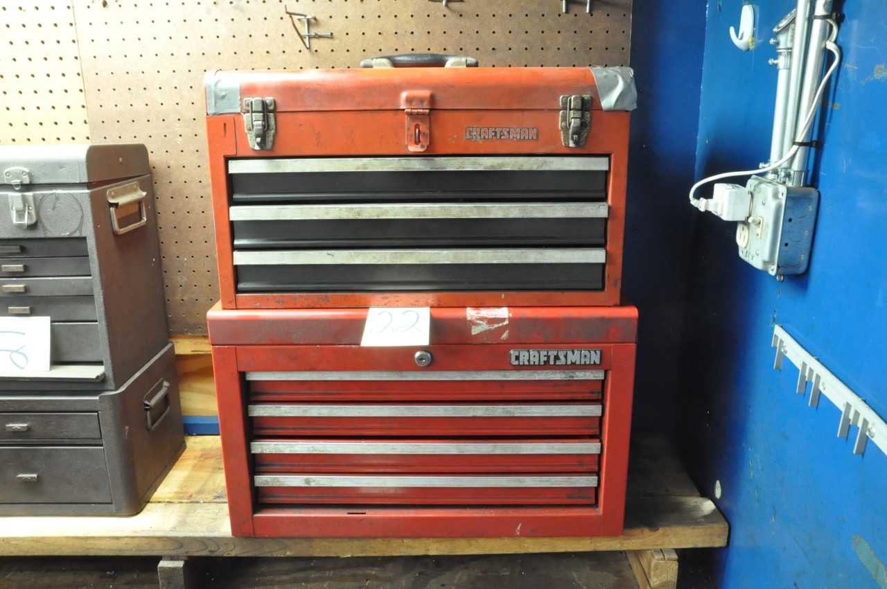 Lot-(1) Craftsman 4-Drawer and (1) 3-Drawer Flip Top Tool Boxes - MISCELLANEOUS