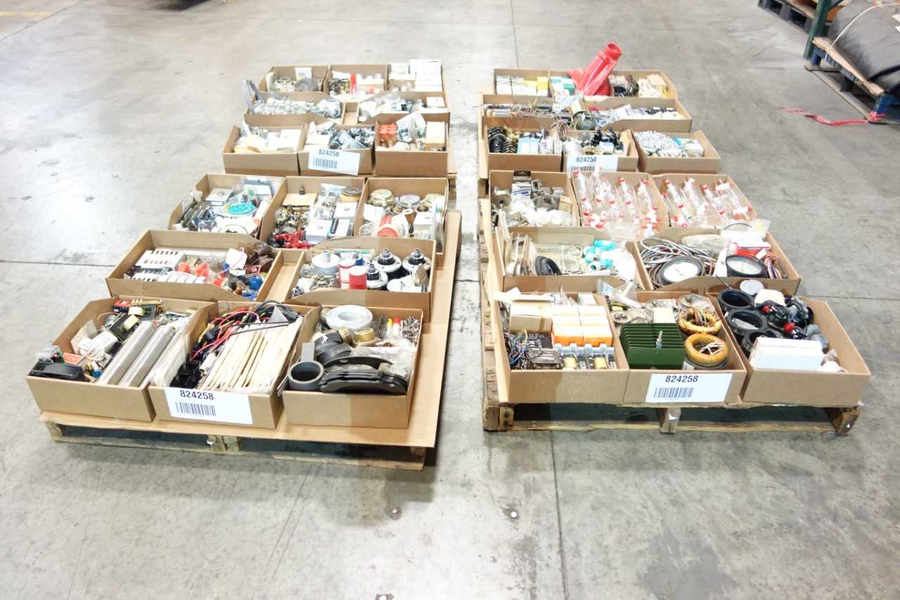 4 PALLETS OF ASSORTED MISCELLANEOUS INDUSTRIAL SURPLUS - ELECTRICAL COMPONENTS