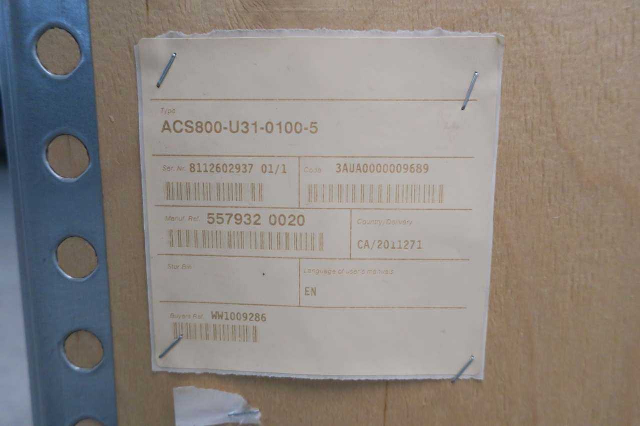 NEW ABB ACS800-U31-0100-5 100HP 480V-AC ULTRA LOW HARMONIC DRIVE - AUTOMATION & CONTROLS