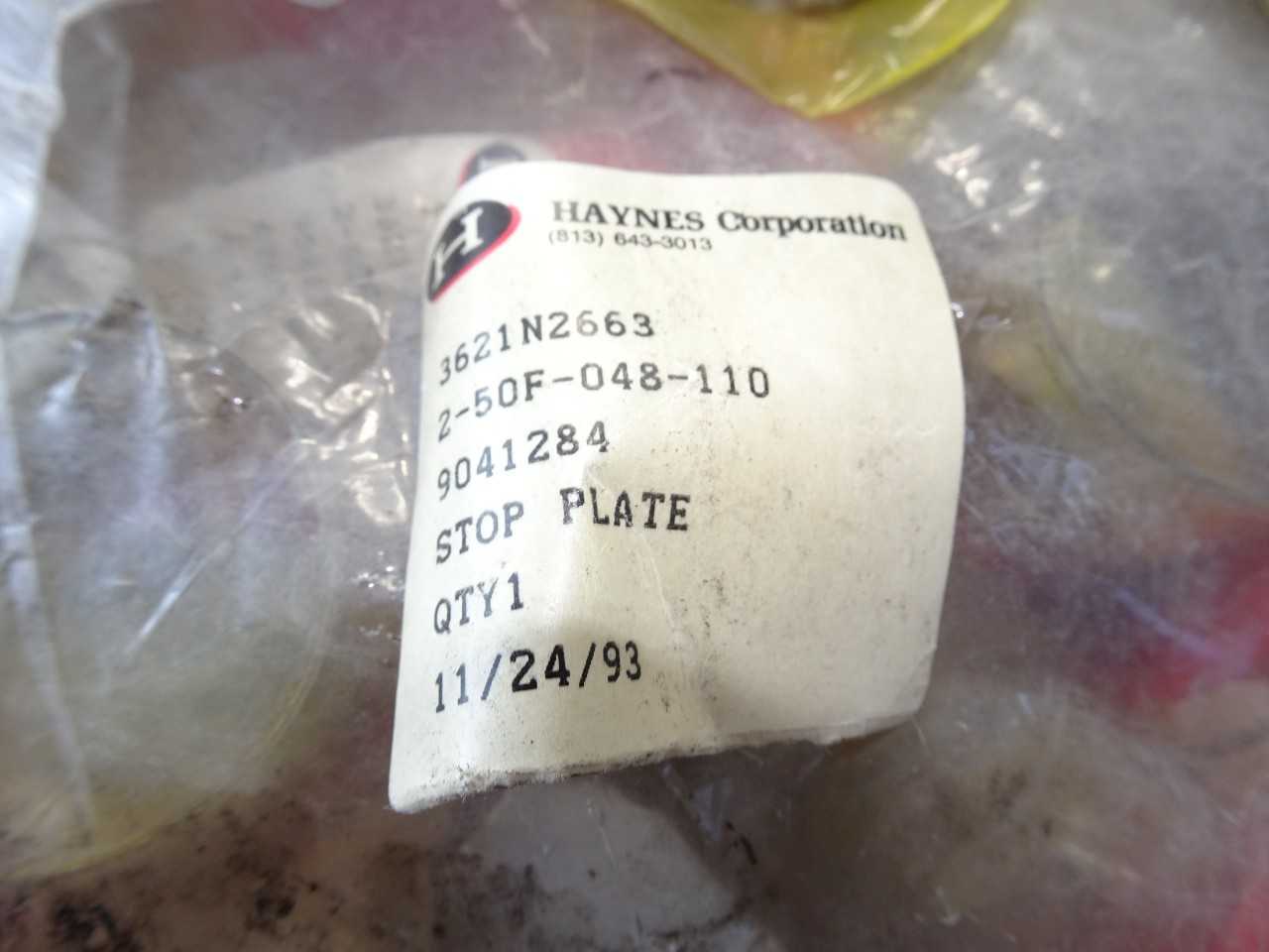 HAYNES INCONEL VALVE STOP PLATES - VALVES