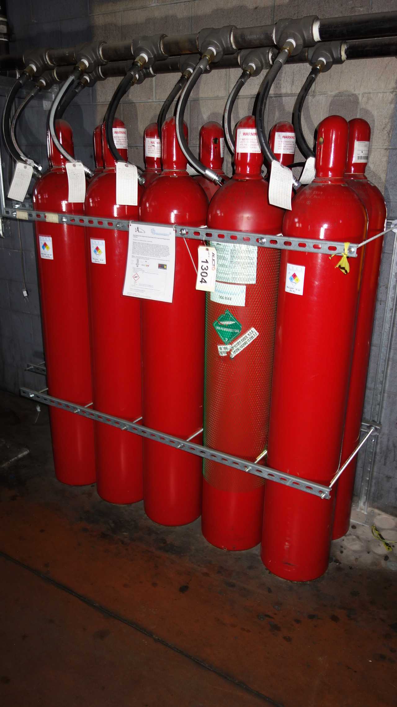 LOT OF 8 FIKE PROINERT2 IG-55 FIRE SUPPRESSION TANKS - SAFETY EQUIPMENT