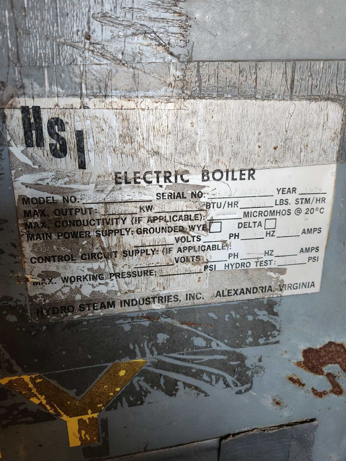 1979 CASEY STR 2448-15-4 STEAM BOILER - PLANT & FACILITY