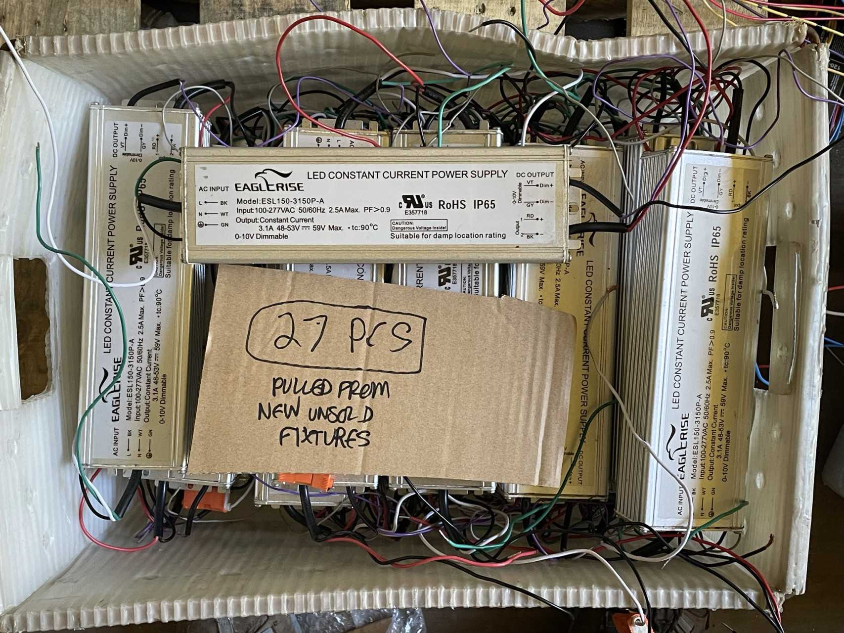 Lot of Approximately 750 New and Unused LED Power Supply Drivers from Philips, Inventronics, Mean Well and Eagle Rise - ELECTRICAL COMPONENTS