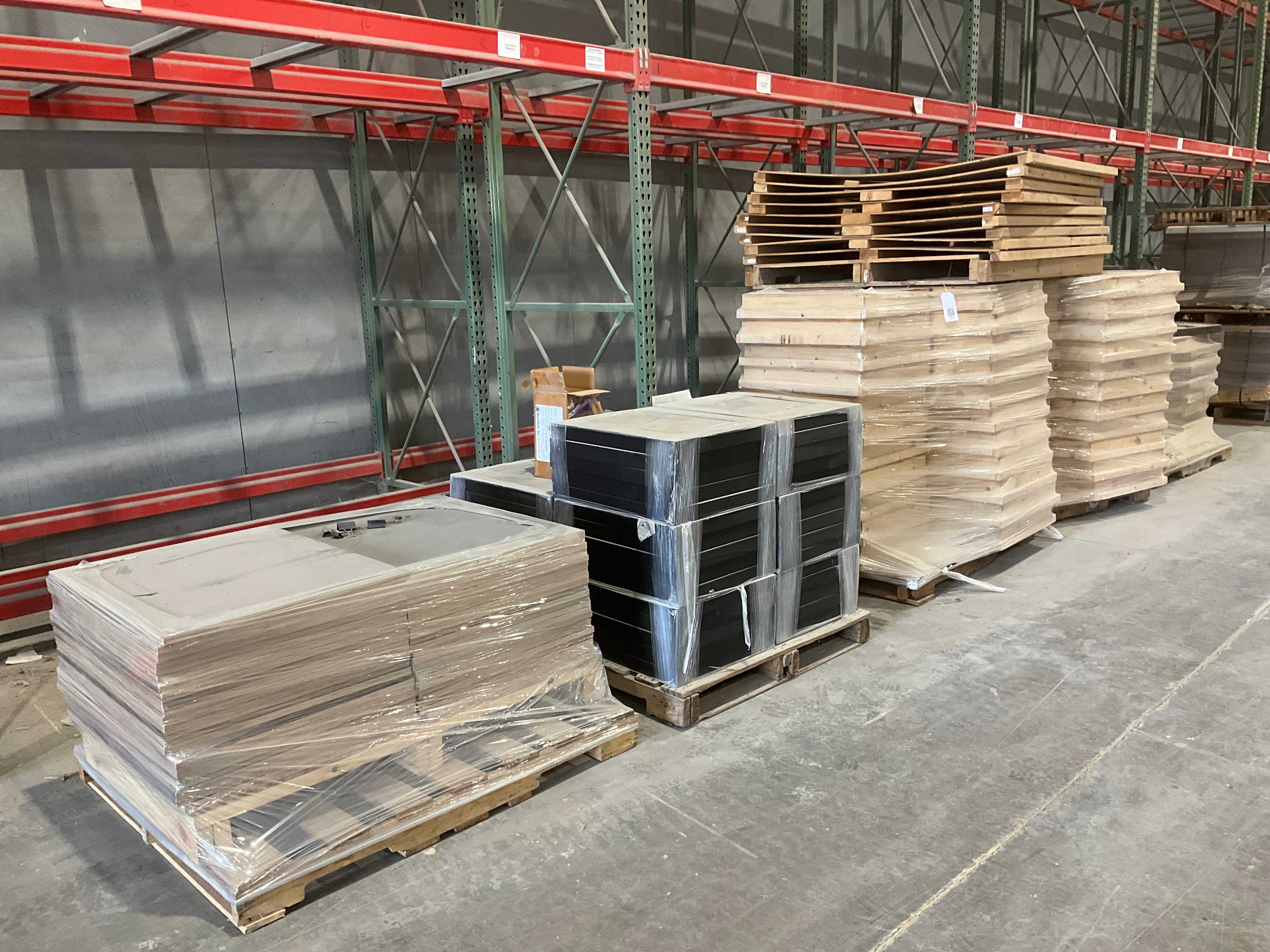 QTY 5- PALLET WITH WOODEN BOXES - STORAGE & HANDLING EQUIPMENT