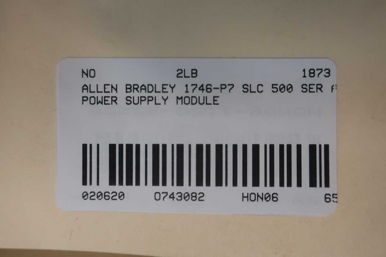 ALLEN BRADLEY 1746-P7 SLC 500 POWER SUPPLY MODULE SER A - AUTOMATION & CONTROLS