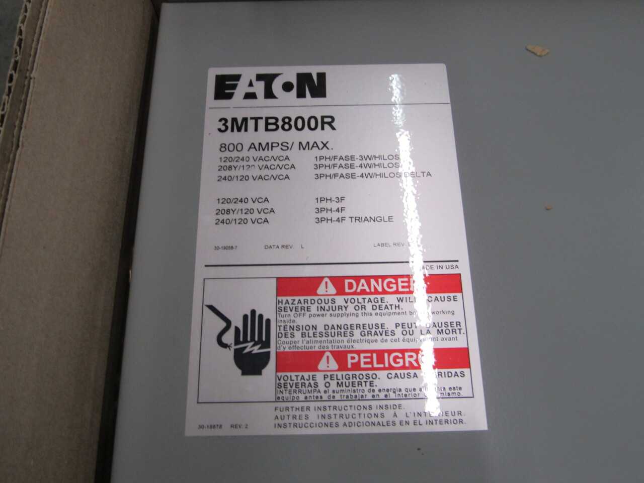 Pallet of 1x  Un-Used 3MTB800R Electrical Enclosure - ELECTRICAL COMPONENTS