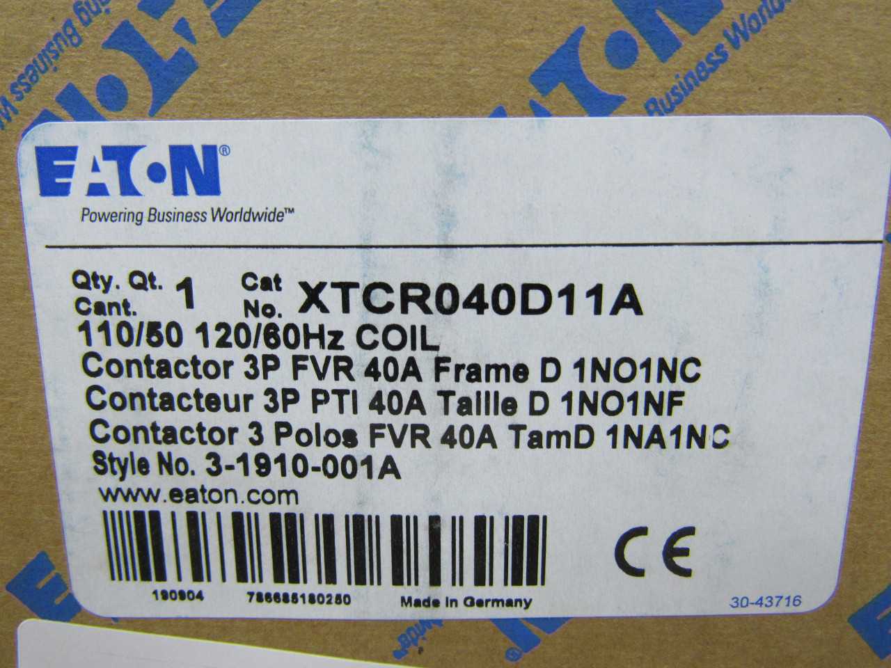 Lot of Qty 4x Eaton XTCR040D11A Motor Controllers - AUTOMATION & CONTROLS