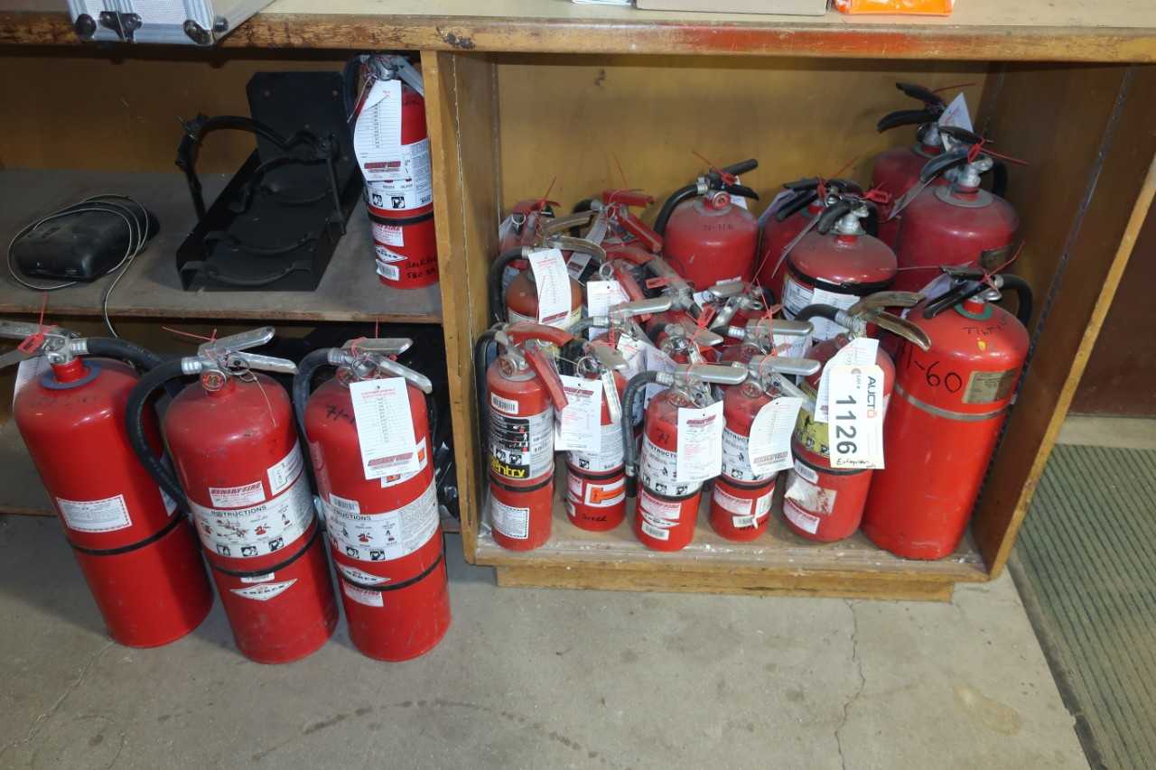 LOT OF ASSORTED FIRE EXTINGUISHERS - SAFETY EQUIPMENT