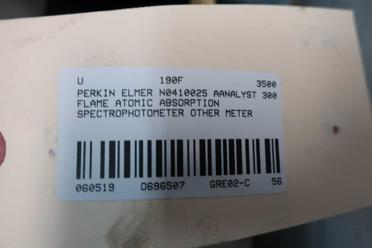 PERKIN ELMER N0410025 AANALYST 300 ATOMIC ABSORPTION SPECTROMETER TEST EQUIPMENT - LAB & SCIENTIFIC