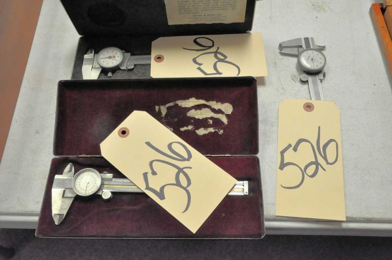 Lot-(1) Fowler, (1) Starrett and (1) Helios 6" Dial Calipers - ELECTRIC POWER TOOLS