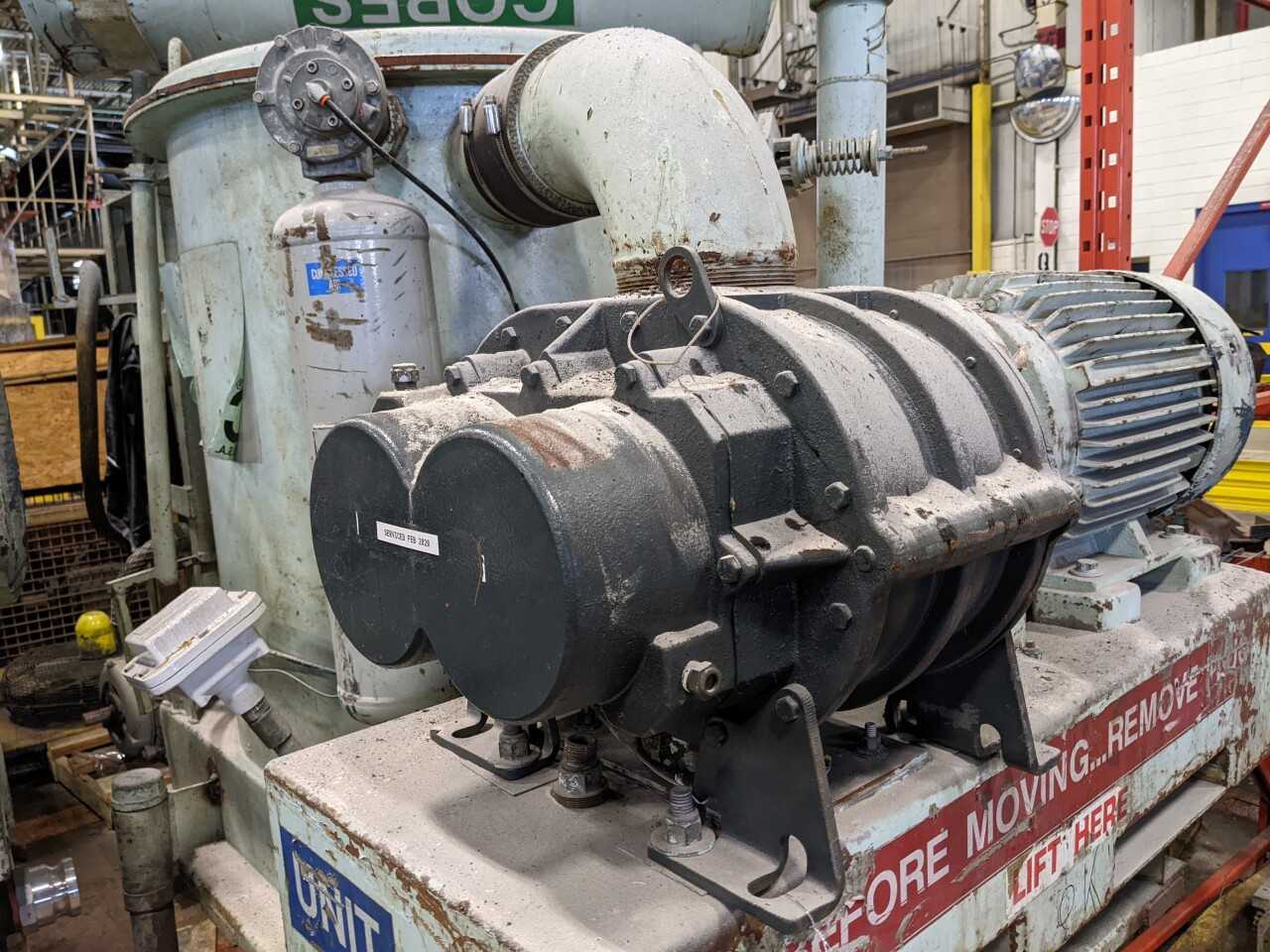 DEMARCO MAX VAC PORTABLE INDUSTRIAL VACUUM BLOWER SYSTEM (MISSING HOPPER) - VACUUM PUMP