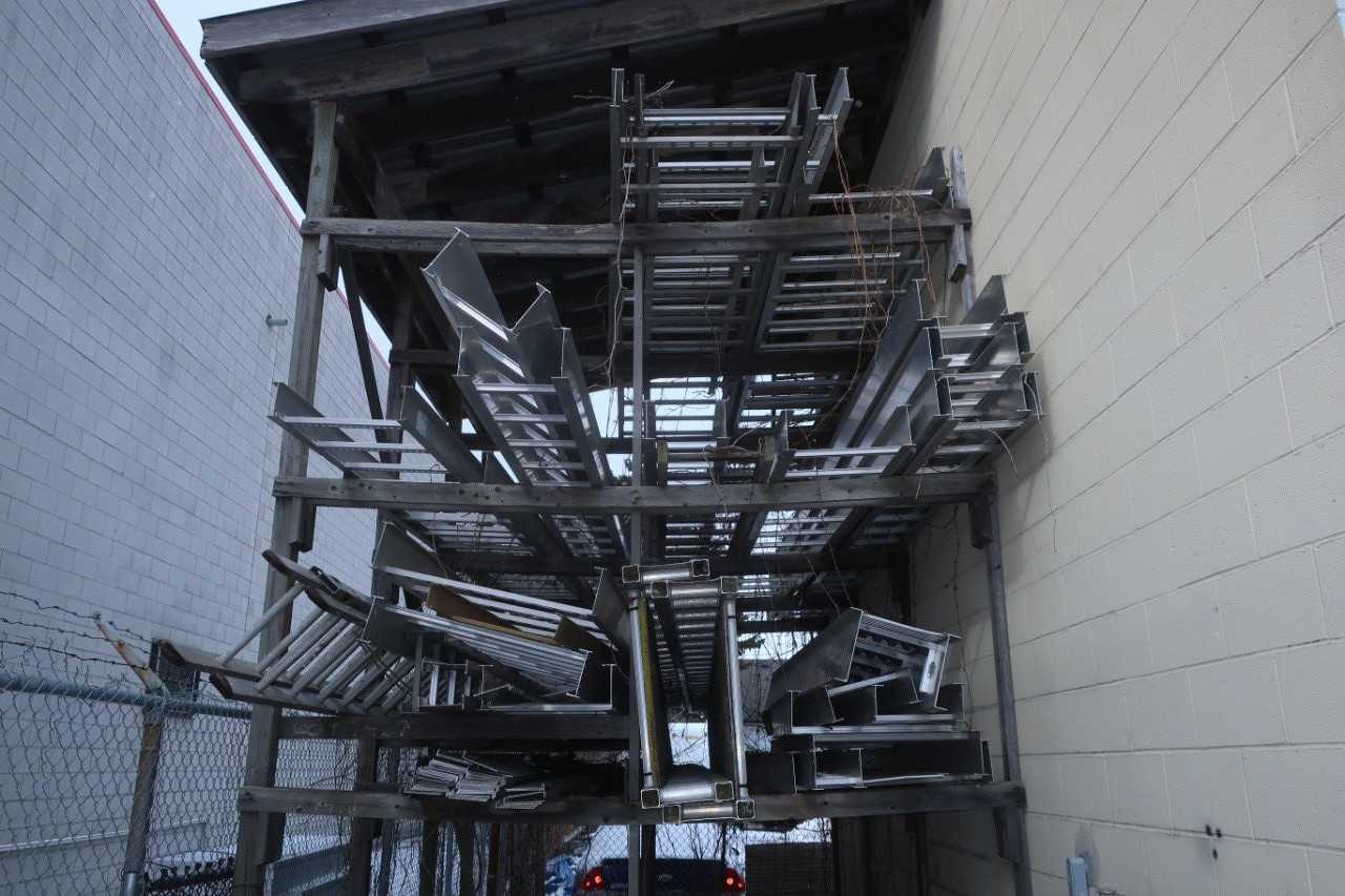 LOT OF ASSORTED LADDERS, CABLE TRAYS, PIK BOARDS - ELECTRICAL COMPONENTS