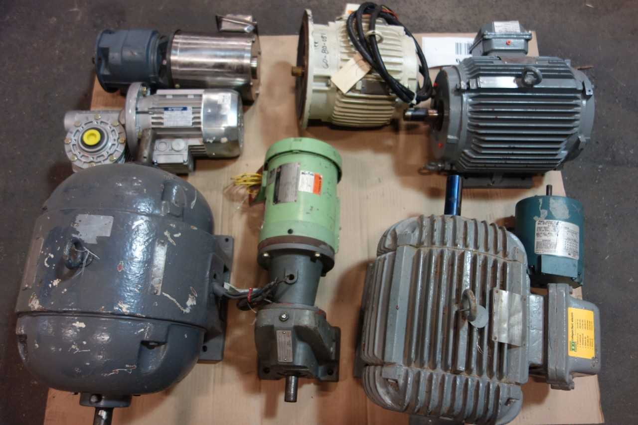 1 PALLET OF ASSORTED AC MOTORS- GENERAL ELECTRIC, WESTINGHOUSE, RELIANCE, FALK - ELECTRIC MOTORS