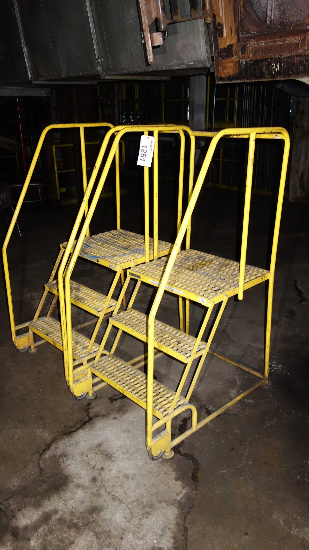 LOT OF 2 COTTERMAN ROLLING STEP LADDERS - MATERIAL HANDLING