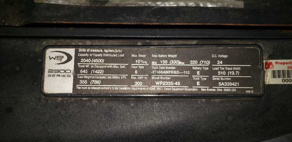 2005 Crown WP2335-45 walkie pallet jack Grove City OH - MANUAL PALLET JACKS