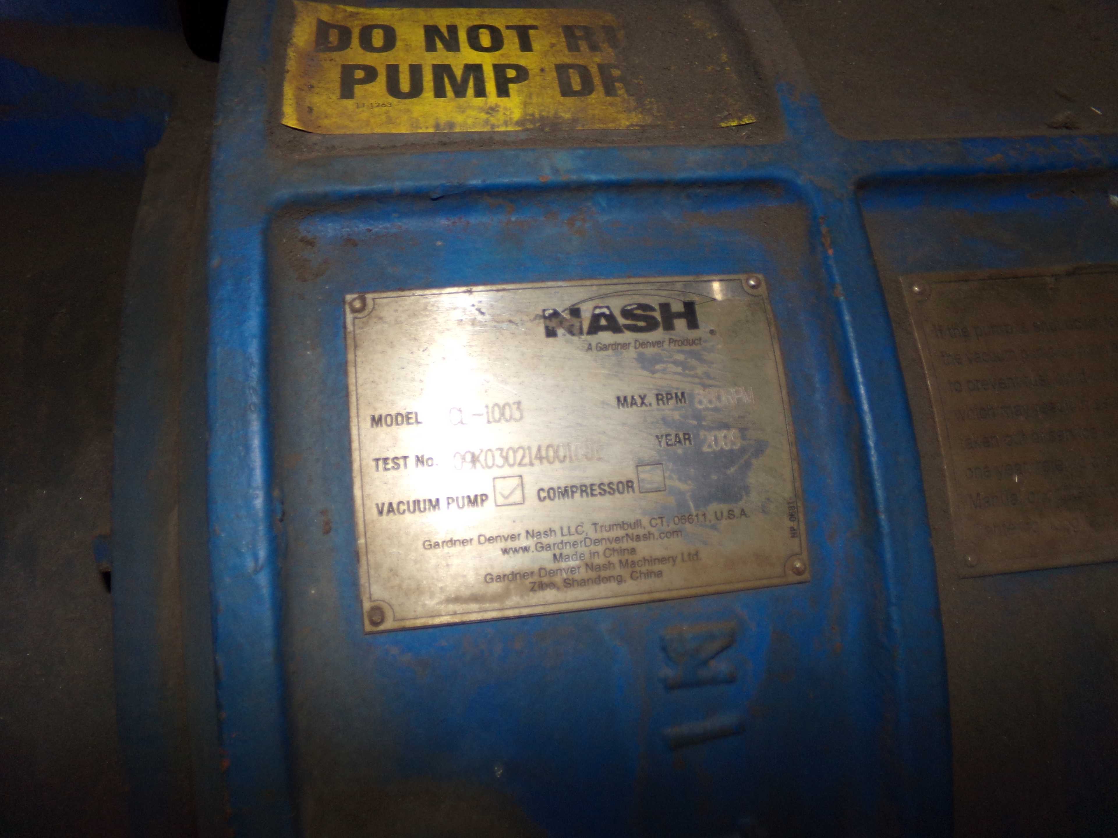 2009 NASH CL-1003 VACUUM PUMP - VACUUM PUMP
