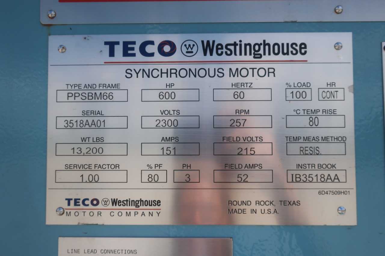 TECO WESTINGHOUSE PPSBM66 SYNCHRONOUS MOTOR - ELECTRIC MOTORS
