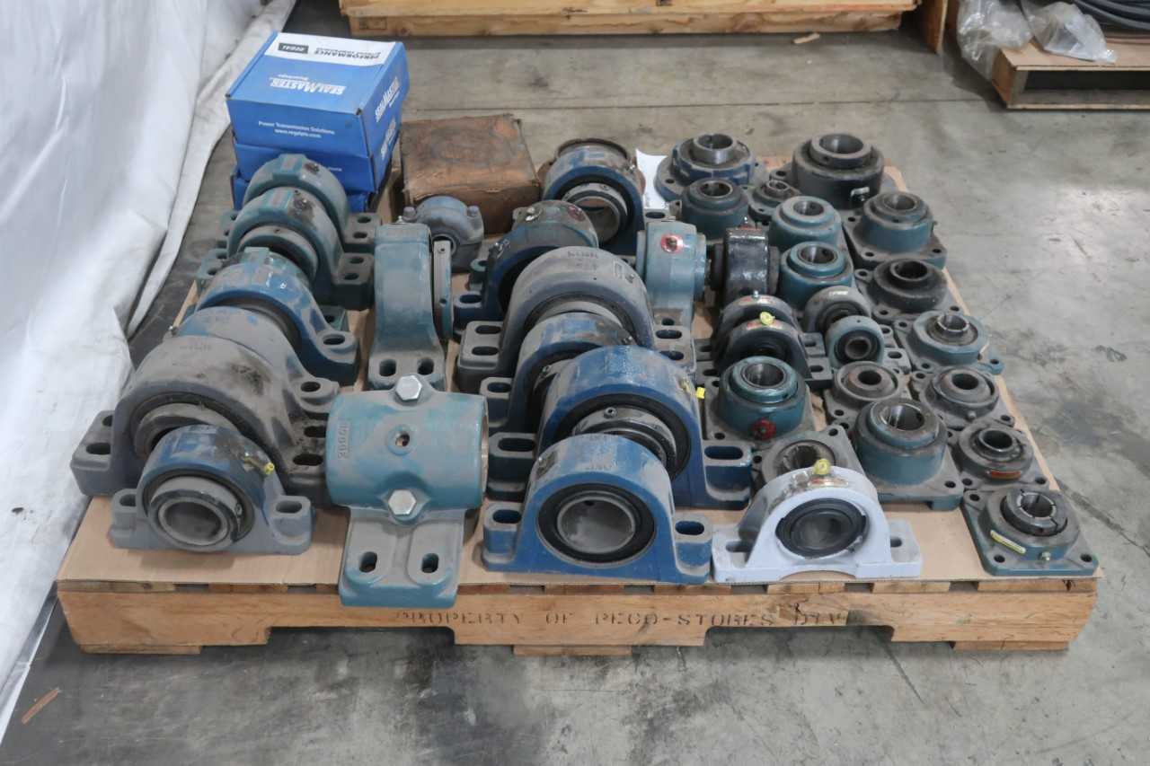 PALLET OF ASSORTED PILLOW BLOCK AND MOUNTED BEARINGS - BEARINGS