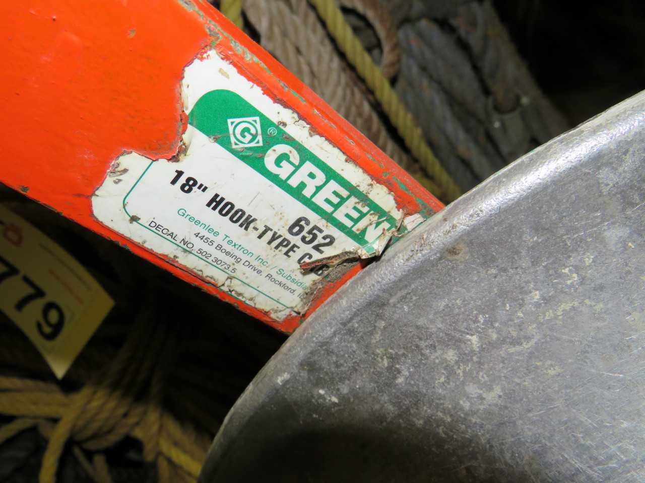 GREENLEE 18" HOOK TYPE CABLE SHEAVE - ELECTRIC POWER TOOLS