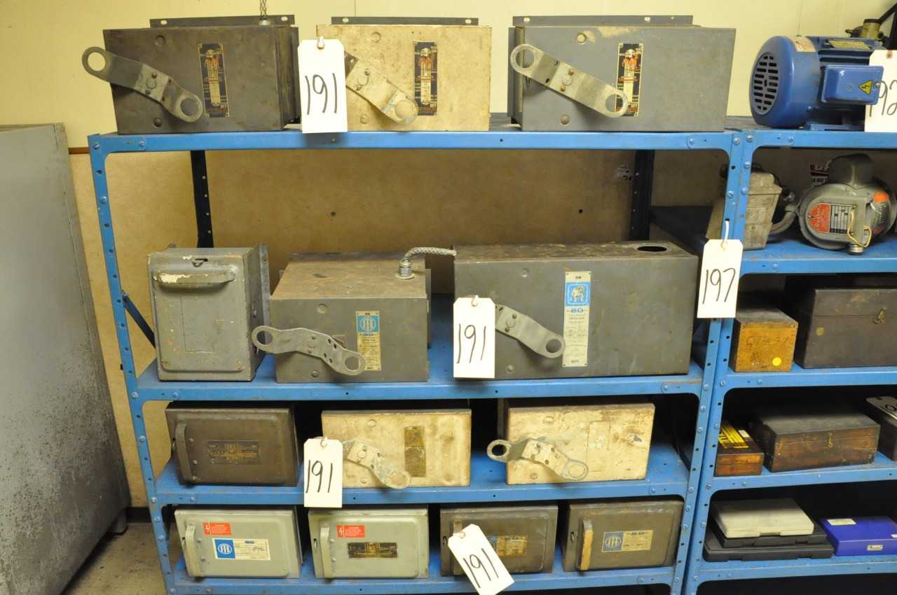 Buss Plugs on 4 Shelves in 1 Section Shelving Not Included - SHELVING
