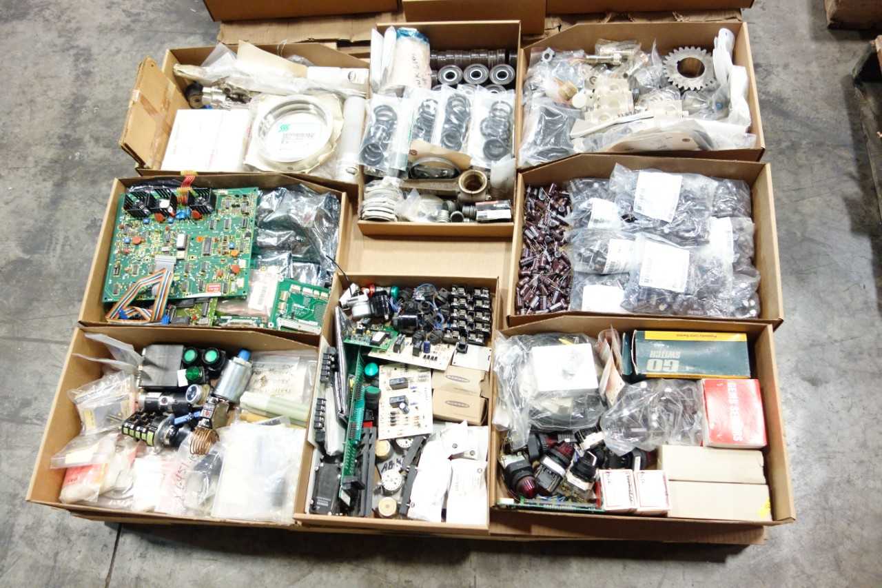 4 PALLETS OF ASSORTED MISCELLANEOUS INDUSTRIAL SURPLUS - ELECTRICAL COMPONENTS