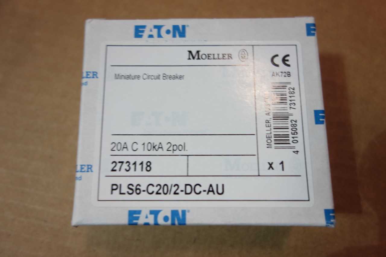 LOT OF EATON MOELLER CIRCUIT BREAKERS 2 POLE 20 AMP 10KA DC\ RATED PLS6-C20/2DC - CIRCUIT BREAKERS