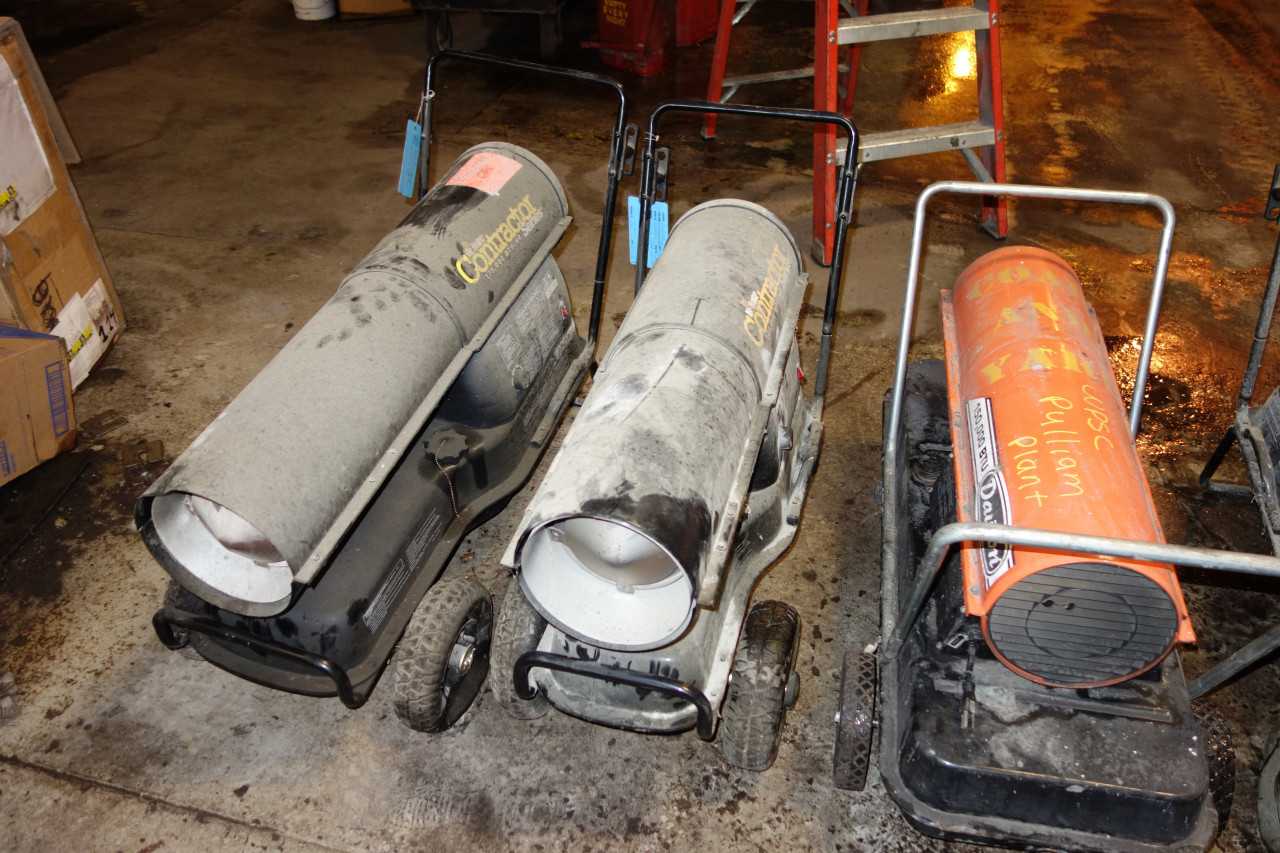 LOT OF 5 ASSORTED SPACE HEATERS DAYTON MR HEATER 125,000 150,000 175,000 BTU - HVAC EQUIPMENT